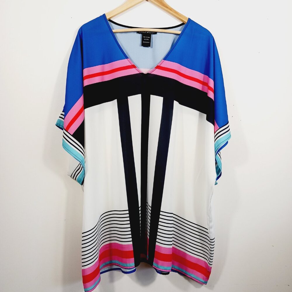 Midnight Velvet Plus Size 1X/2X Tunic Top. Beautiful/Colorful/Light,? Cover-up - Picture 3 of 11